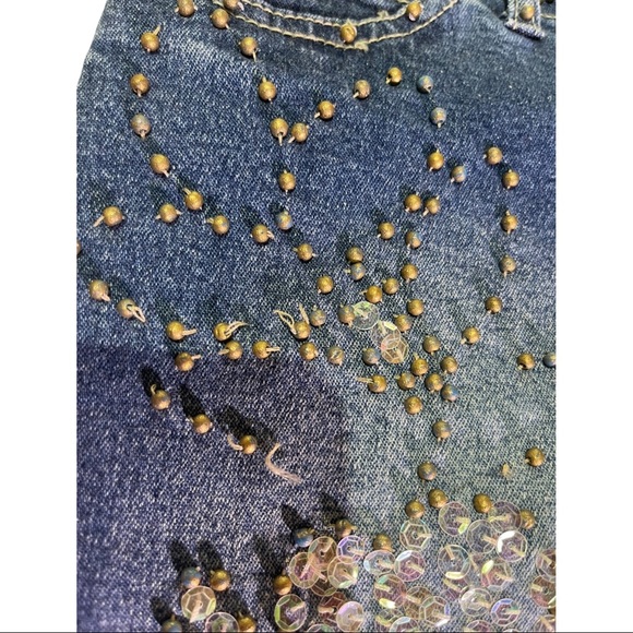 Retro embellished bell bottom Jeans size 44 - Picture 8 of 9